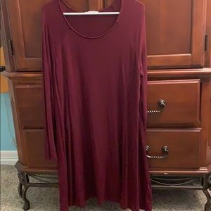 Maroon long sleeved dress